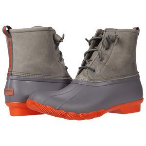 Sperry Saltwater Sport Duck Boot – Grey/Orange Leather, Women’s 6M